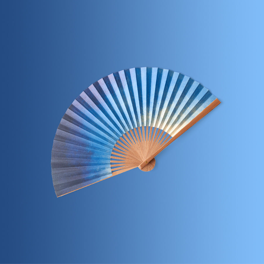 BLUE/NAVY SENSU - Japanese Fan crafted by artisans (Traditional Japanese Craft)